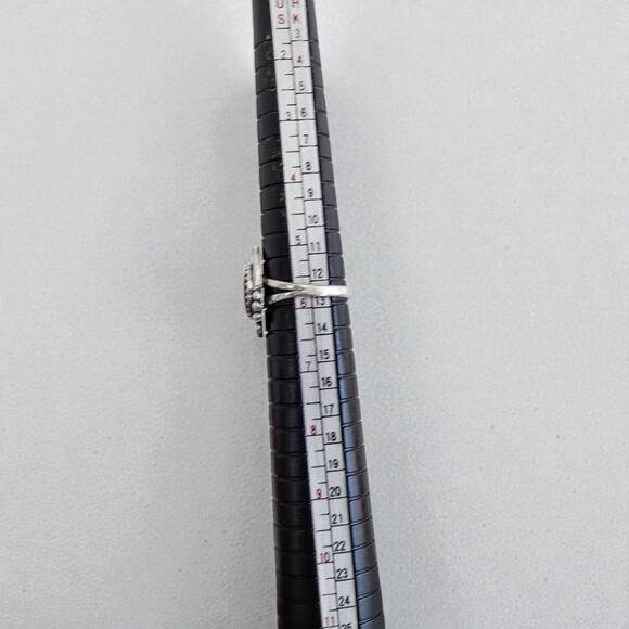 Vintage Native American Sterling Silver Green Abalone Shell Ring SIZE 5.75 - Picture 7 of 9